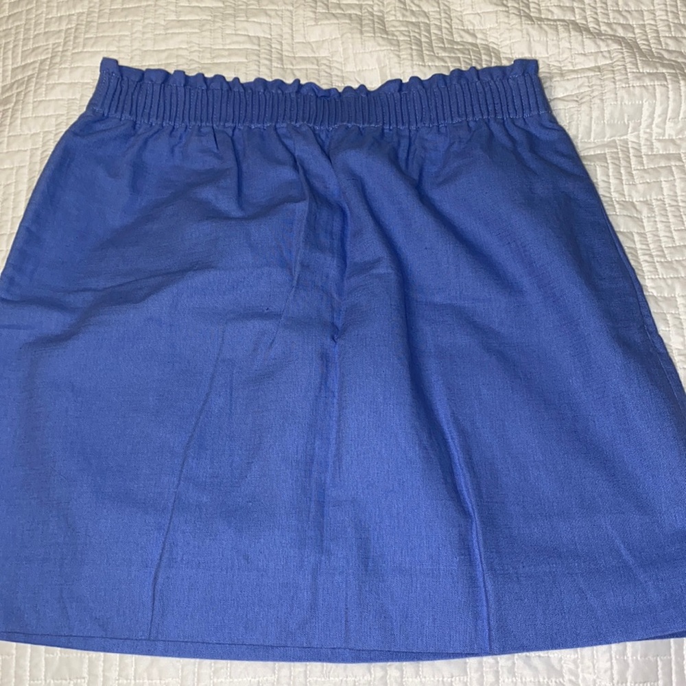 JCrew factory blue linen “paper bag waist” miniskirt size 10